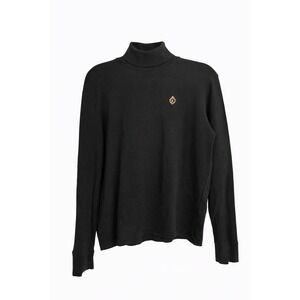 Lauren Ralph Lauren Black Turtleneck with Crest Logo | Size Large